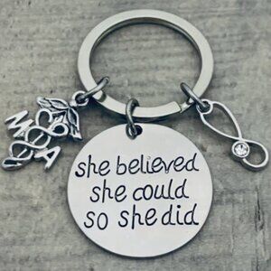 Nurse Keychain - She Believed She Could So She Did - MA